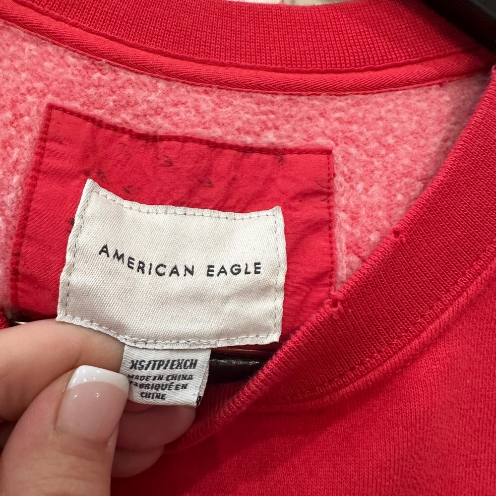 Women's American Eagle Outfitters Bold Red Crewneck Sweater - Picture 2 of 4